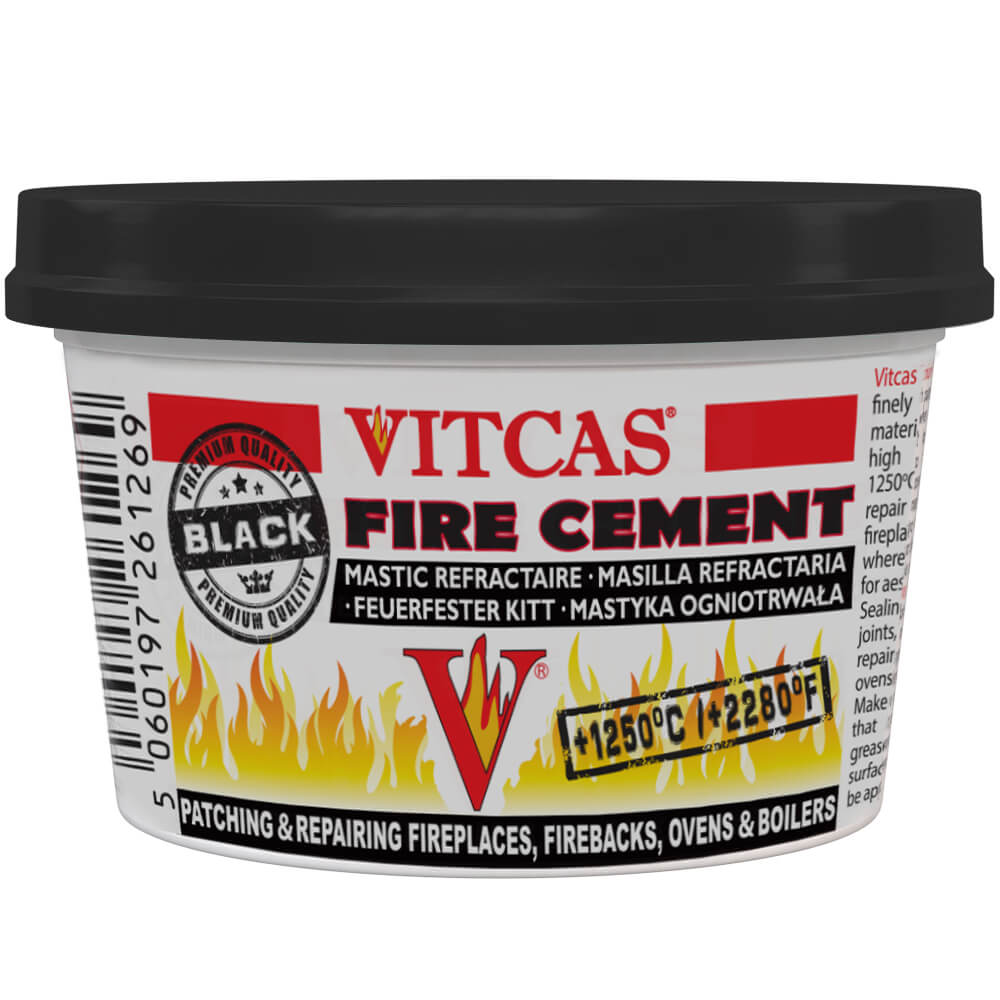 Packaging of BLACK Fire Cement Vitcas refractory black cement